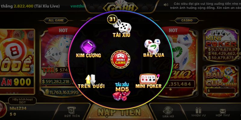 Khám phá chung game Bầu Cua mini Go88 online